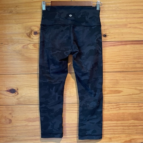 Lululemon Wunder Under Crop Leggings 21" Incognito Camo Multi Grey 6 W6AROS - Picture 3 of 9